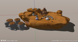 精品根雕茶台草图大师SU模型