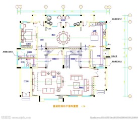 家居别墅CAD排水平面布置图