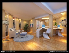 办公室书房效果图