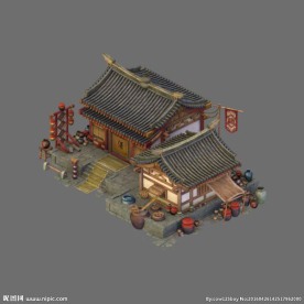 古代酒家 客栈 古建筑精细模型