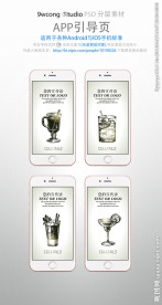 鸡尾酒风格app引导页psd