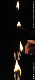燃烧的火柴点燃火柴