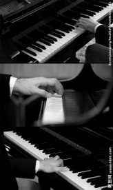 多组单手弹钢琴实拍