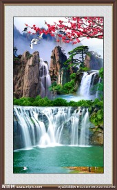 竖幅山水画
