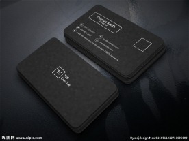 黑色简约大气名片模板