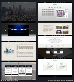 黑色透明房地产网站整套UI模板