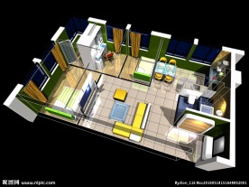 房地产轴侧鸟瞰效果图3D模型A