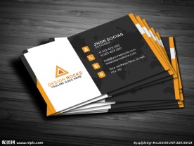 橙色黑色名片模板