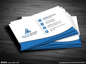 蓝色psd名片