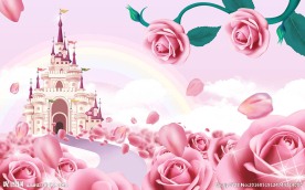 现代简约优雅浪漫粉红玫瑰花朵背