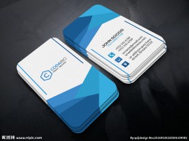 蓝色科技名片模板