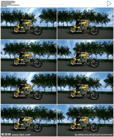 三维骑摩托车的人