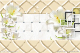 现代简约浪漫花朵花卉背景墙