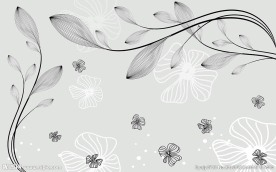 现代简约抽象花卉植物背景墙