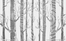 现代简约抽象树林树木背景墙