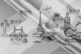 经典怀旧欧式建筑背景墙