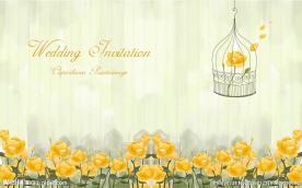 现代简约黄色花朵花卉背景墙