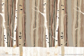 现代简约抽象树林背景墙