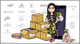 手绘girl卡通漫画女孩分层