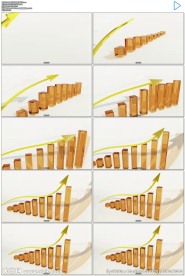 3D金色柱状图生长