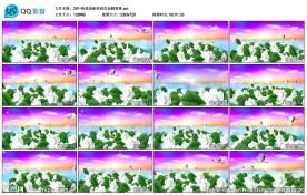 唯美清新茉莉花仙鹤LED背景