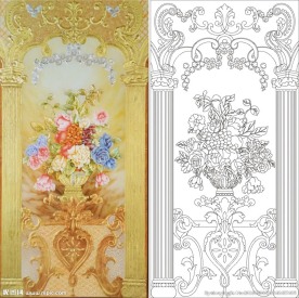 牡丹花 玫瑰花 葡萄 花瓶