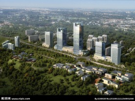 鸟瞰写字楼场景