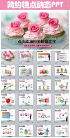 清新简约蛋糕糕点ppt动态模板