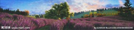 薰衣草油画场景