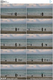 4K夏威夷海滩上的游客小孩