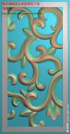 欧式洋花角花精雕灰度浮雕图