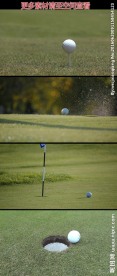 打高尔夫球进洞特写高清实拍视频