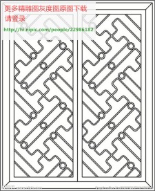 花格屏风镂空通花窗格矢量线条