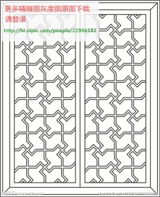 花格屏风镂空通花窗格矢量线条图