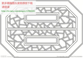 花格屏风镂空通花窗格矢量线条图