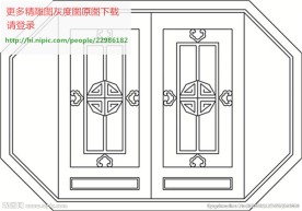 花格屏风镂空通花窗格矢量线条