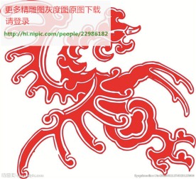 草龙屏风镂空通花窗格矢量线条图