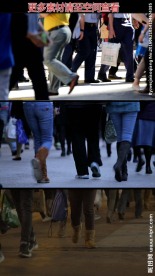 大街往来行人脚步高清实拍视频