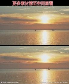 海洋黄昏小船高清实拍视频素材