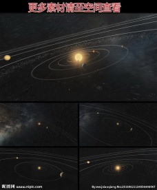 太阳系星空模拟高清视频素材