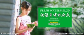 绿色有机农产品西瓜海报设计