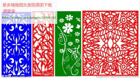 花格屏风镂空通花窗格矢量线条