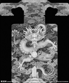 龙椅龙沙发浮雕灰度图