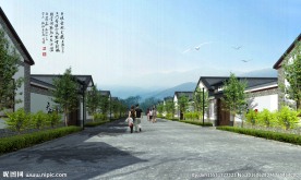 美丽乡村民房 街道 徽派小建筑