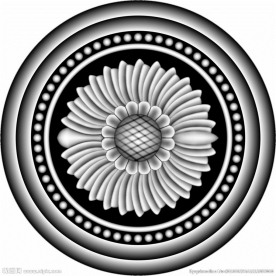 圆形门上花 灰度图  精雕图
