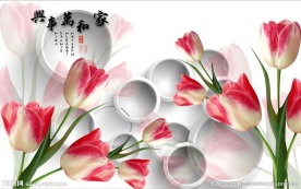 3D圈圈郁金香背景