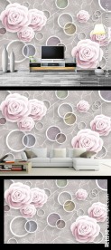 现代简约玫瑰背景墙
