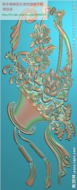 花篮洋花牡丹玫瑰花精雕图
