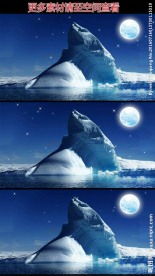 冰山海洋月光高清实拍视频素材