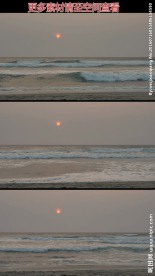 落日海滩海浪慢镜头高清实拍视频